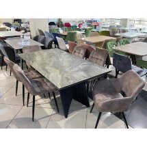 Стол IVAR 180 MARBLES KL-80 Серый мрамор, итальянская керамика, ®DISAUR