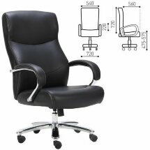 Кресло офисное BRABIX PREMIUM &quot;Total HD-006&quot;, НАГРУЗКА до 180 кг, экокожа, хром, черное, 531933