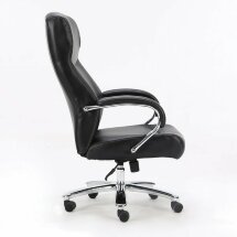 Кресло офисное BRABIX PREMIUM &quot;Total HD-006&quot;, НАГРУЗКА до 180 кг, экокожа, хром, черное, 531933