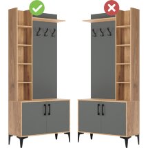 Прихожая Пекин графит / крафт золотой
