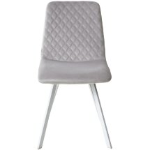 Стул DAIQUIRI BLUVEL-03 LIGHT GREY / белый каркас, велюр М-City