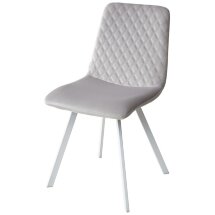 Стул DAIQUIRI BLUVEL-03 LIGHT GREY / белый каркас, велюр М-City