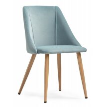 Стул на металлокаркасе Morgan  light blue / wood