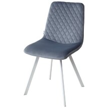 Стул DAIQUIRI BLUVEL-06 BLUE / белый каркас, велюр М-City