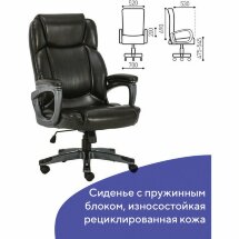 Кресло офисное BRABIX PREMIUM &quot;Favorite EX-577&quot;, пружинный блок, рециклир. кожа, коричневое, 531936