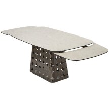 Стол MAGNUS 180 TL-102 Бежевый мрамор, испанская керамика / Шоколадное золото каркас, ®DISAUR