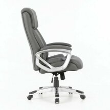 Кресло офисное BRABIX PREMIUM &quot;Level EX-527&quot;, пружинный блок, рециклированная кожа, серое, 531937