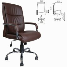 Кресло офисное BRABIX &quot;Space EX-508&quot;, экокожа, хром, коричневое, 531164