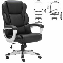Кресло офисное BRABIX PREMIUM &quot;Rest EX-555&quot;, пружинный блок, экокожа, черное, 531938