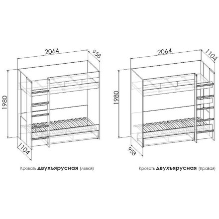 Кровать 2-х ярусная Димика КР2 