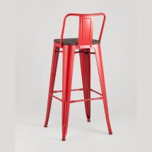 Стул барный TOLIX WOOD со спинкой красный глянцевый