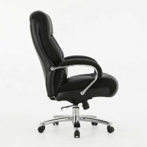 Кресло офисное BRABIX PREMIUM &quot;Bomer HD-007&quot;, НАГРУЗКА до 250 кг, рециклированная кожа, хром, черное, 531939
