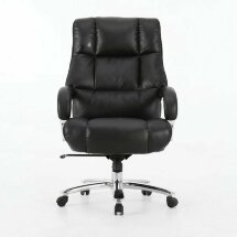 Кресло офисное BRABIX PREMIUM &quot;Bomer HD-007&quot;, НАГРУЗКА до 250 кг, рециклированная кожа, хром, черное, 531939