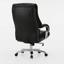 Кресло офисное BRABIX PREMIUM &quot;Bomer HD-007&quot;, НАГРУЗКА до 250 кг, рециклированная кожа, хром, черное, 531939