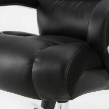 Кресло офисное BRABIX PREMIUM &quot;Bomer HD-007&quot;, НАГРУЗКА до 250 кг, рециклированная кожа, хром, черное, 531939