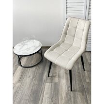 Стул CHIC VF-01/ VF-02 светло-бежевый/ бежевый, ткань/ черный каркас М-City
