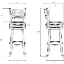 Стул барный крутящийся LMU-9393 шоколадный