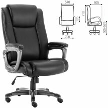 Кресло офисное BRABIX PREMIUM &quot;Solid HD-005&quot;, НАГРУЗКА до 180 кг, рециклированная кожа, черное, 531941