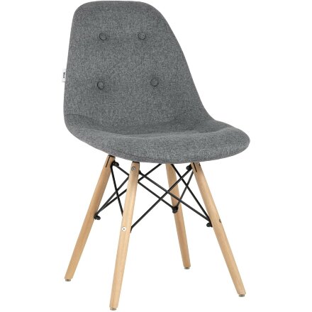 Стул Stool Group DSW SOFT темно-серый обивка рогожка ножки массив бука металлический каркас 