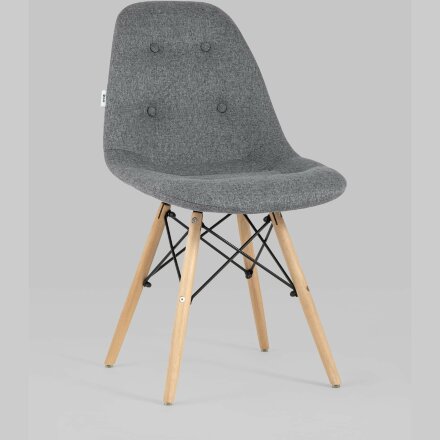 Стул Stool Group DSW SOFT темно-серый обивка рогожка ножки массив бука металлический каркас 