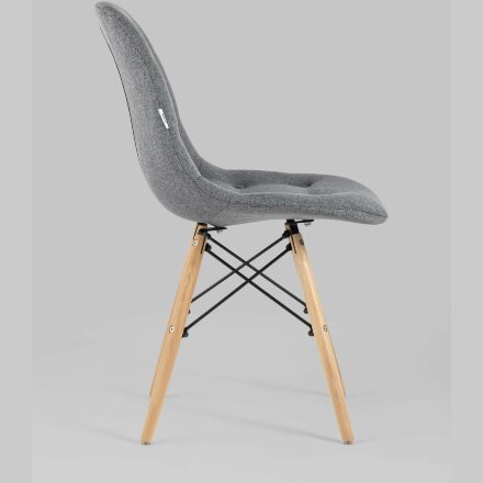 Стул Stool Group DSW SOFT темно-серый обивка рогожка ножки массив бука металлический каркас 