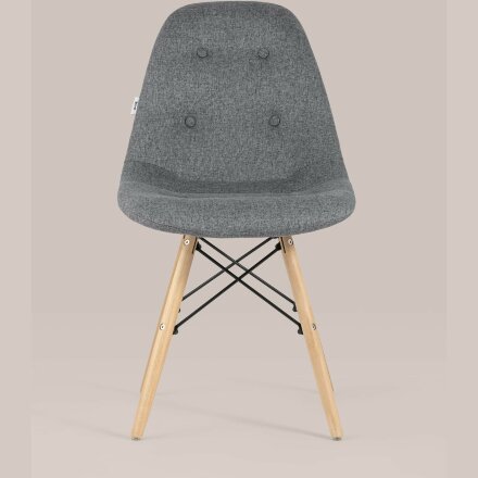 Стул Stool Group DSW SOFT темно-серый обивка рогожка ножки массив бука металлический каркас 