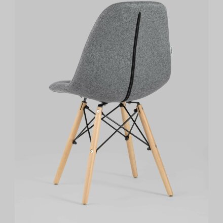 Стул Stool Group DSW SOFT темно-серый обивка рогожка ножки массив бука металлический каркас 