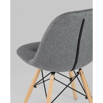 Стул Stool Group DSW SOFT темно-серый обивка рогожка ножки массив бука металлический каркас 