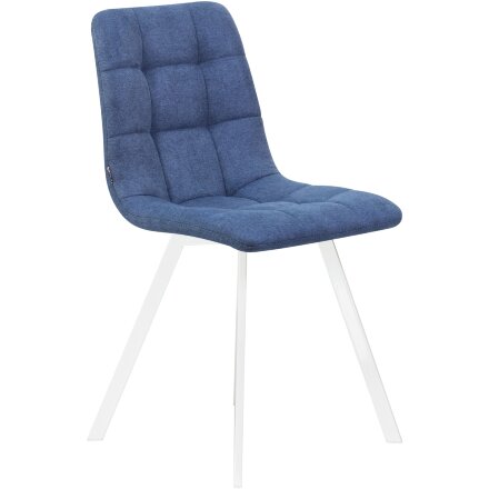 Стул обеденный ALEX SQUARE белые ножки, синяя ткань UF860-14B Синий