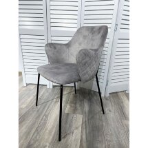 Стул AMARETTO VBP203 античный cеребристо-серый, велюр без пальчикового эффекта/черный каркас, М-City