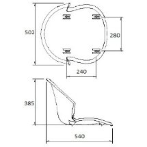 Стул барный пластиковый на металлокаркасе Smile-Bar синий RAL 5002