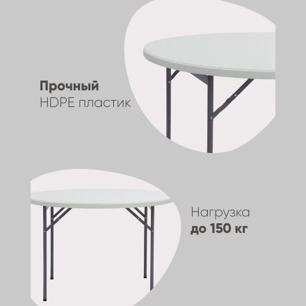 Стол круглый складной пластиковый Кейт 116 