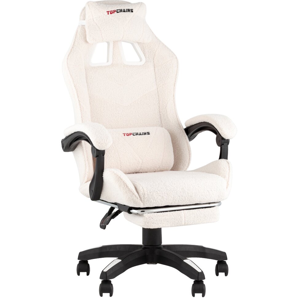 Кресло спортивное TopChairs MG-7019 букле белый Кресло спортивное TopChairs MG-7019 букле белый