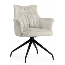 Стул на металлокаркасе Kaser 360 крутящийся ivory / black