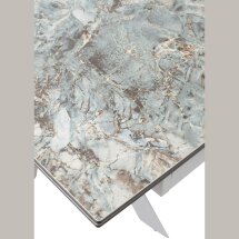 Стол BELLUNO 160 KL-170 MALACHITE, итальянская керамика/ белый каркас М-City