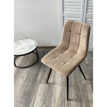 Стул UNO 25 БЕЖЕВЫЙ #5, велюр / ЧЕРНЫЙ, М-City