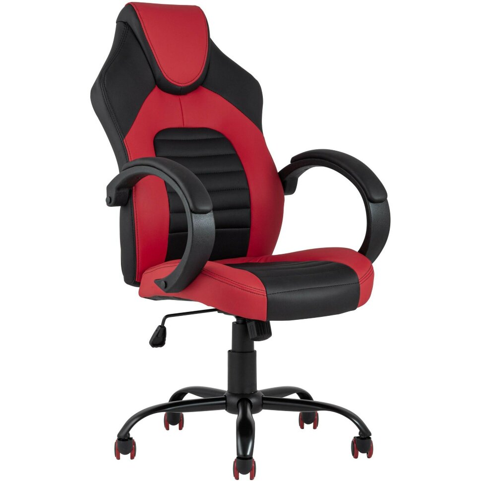 Игровое кресло Stool Group компьютерное TopChairs Racer Midi черно-красное геймерское 