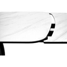 Стол MATERA 160 MARBLES KL-99 Белый мрамор матовый, итальянская керамика/ черный каркас, ®DISAUR