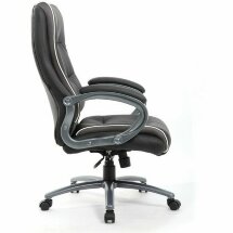 Кресло офисное BRABIX PREMIUM &quot;Strong HD-009&quot;, НАГРУЗКА до 200 кг, экокожа черная, ткань серая, 531945