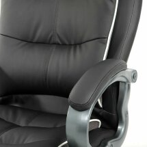 Кресло офисное BRABIX PREMIUM &quot;Strong HD-009&quot;, НАГРУЗКА до 200 кг, экокожа черная, ткань серая, 531945