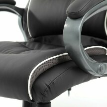 Кресло офисное BRABIX PREMIUM &quot;Strong HD-009&quot;, НАГРУЗКА до 200 кг, экокожа черная, ткань серая, 531945