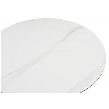 Керамический стол Том 90х90х75 белый мрамор snow white / черный