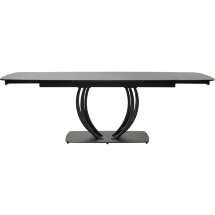Стол MATERA 160 NERO KL-116 Черный мрамор матовый, итальянская керамика/ черный каркас, ®DISAUR