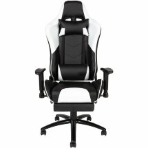 Кресло офисное / Lotus GTS реклайнер / черно - белая экокожа/ стальная крестовина