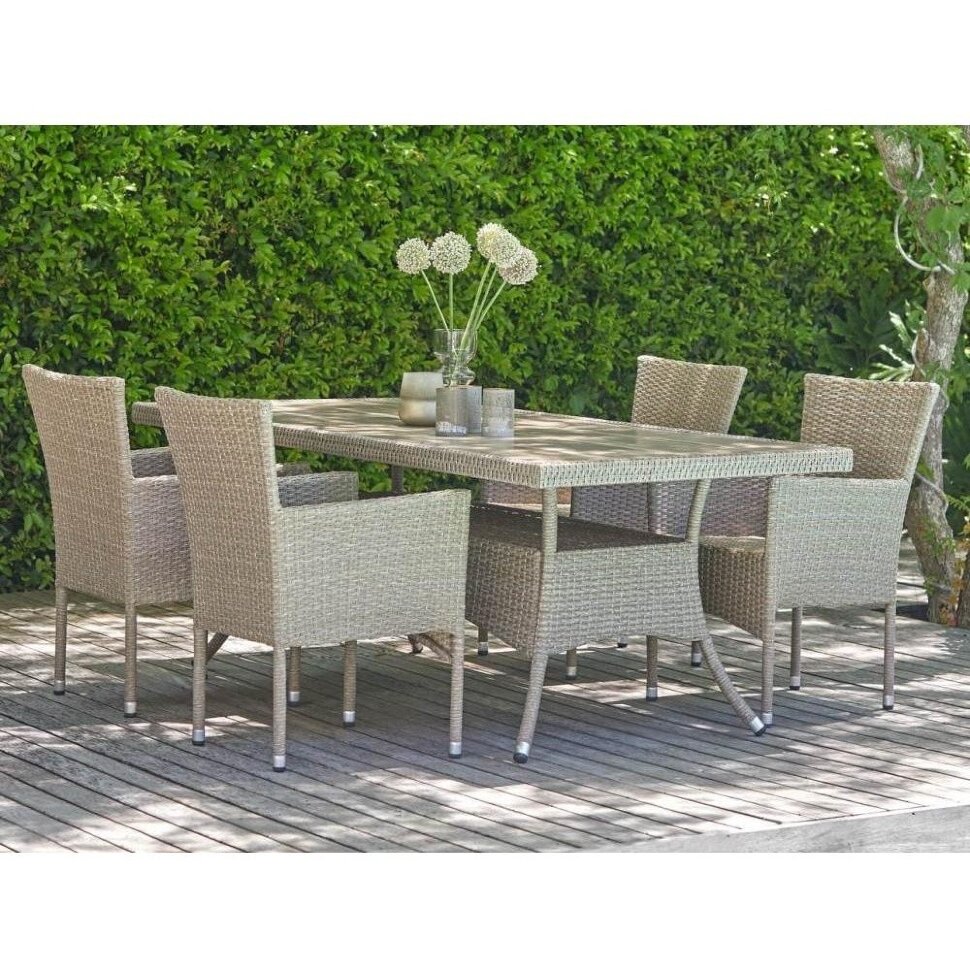 Комплект плетеной мебели AM-196/T196 Beige 4Pcs (4+1) Комплект плетеной мебели AM-196/T196 Beige 4Pcs (4+1)