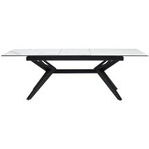 Стол URBINO 180 MATTE STATUARIO Белый мрамор матовый, керамика/ черный каркас, ®DISAUR