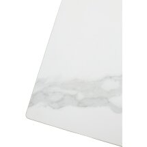 Стол URBINO 180 MATTE STATUARIO Белый мрамор матовый, керамика/ черный каркас, ®DISAUR