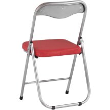 Стул складной Stool Group ДЖОН красный обивка из экокожи на хромированном каркасе из металла