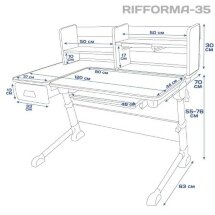 Парта растущая RIFFORMA-35 розовая