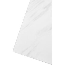 Стол FONDI 180 MARBLES KL-99 Белый мрамор матовый, итальянская керамика/ черный каркас, ®DISAUR